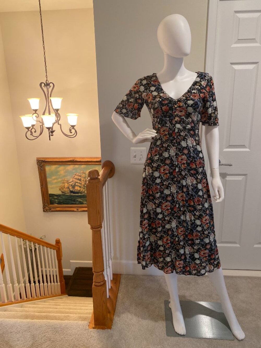 ZARA TRF Collection Floral Midi Dress – XS